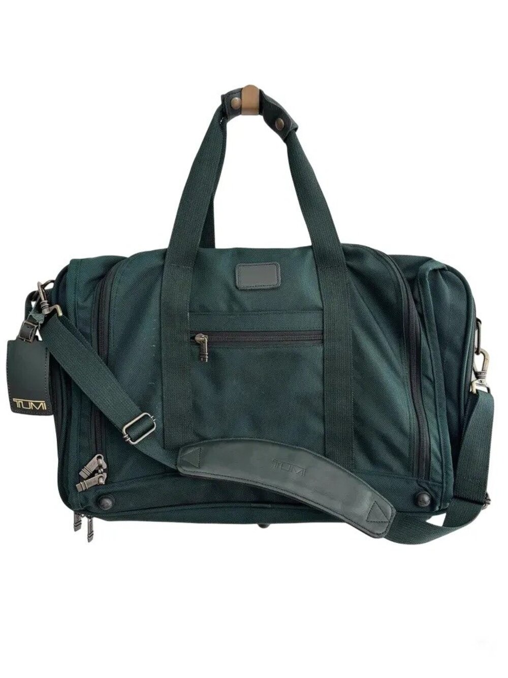 TUMI Double Expansion Carry On Travel Bag Duffle Bag Luggage Hunter Green